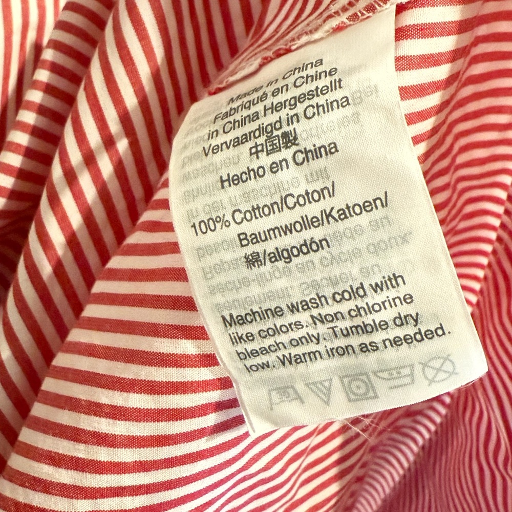 New J Crew RedWhite Stripe Tie Waist Shirt Dress Small S - Picture 12 of 13